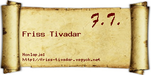 Friss Tivadar névjegykártya
