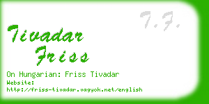 tivadar friss business card